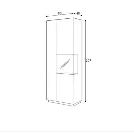 Buy Silke 13 Tall Display Cabinet Matera & Wotan Oak [Right], Colour: Matera / Wotan Oak, Item Width: 80, 5 from Furnituretta