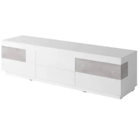 Buy Silke 40 TV Cabinet White Gloss & Concrete Grey, Colour: White Gloss / Concrete Grey, Item Width: 206, 4 from Furnituretta