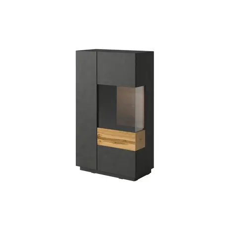 Buy Silke 44 Display Cabinet Matera & Wotan Oak [Right], Colour: Matera / Wotan Oak, Item Width: 80 from Furnituretta