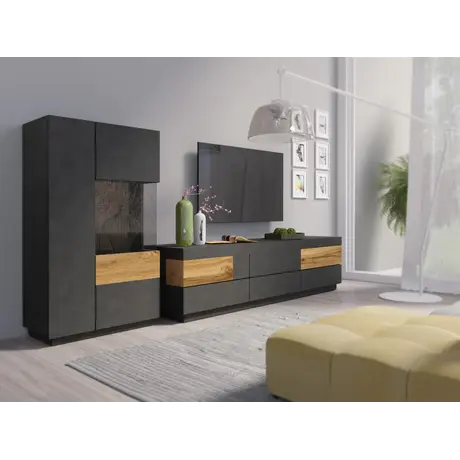 Buy Silke 44 Display Cabinet Matera & Wotan Oak [Right], Colour: Matera / Wotan Oak, Item Width: 80, 6 from Furnituretta