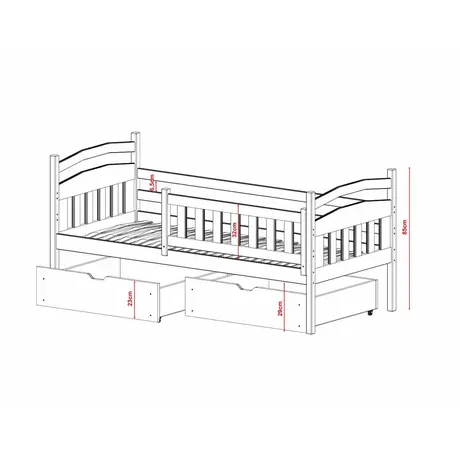 Buy Wooden Bed Terry with Storage White Matt, Colour: White Matt, Mattresses: Foam/Bonnell Mattresses, 4 from Furnituretta