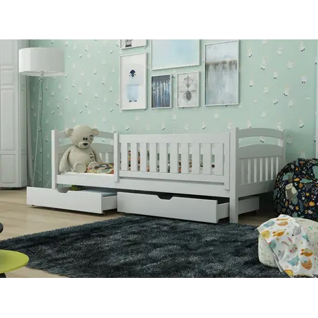 Buy Wooden Bed Terry with Storage White Matt, Colour: White Matt, Mattresses: Foam Mattresses, 6 from Furnituretta