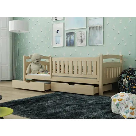 Buy Wooden Bed Terry with Storage Pine, Colour: Pine, Mattresses: Foam Mattresses, 6 from Furnituretta