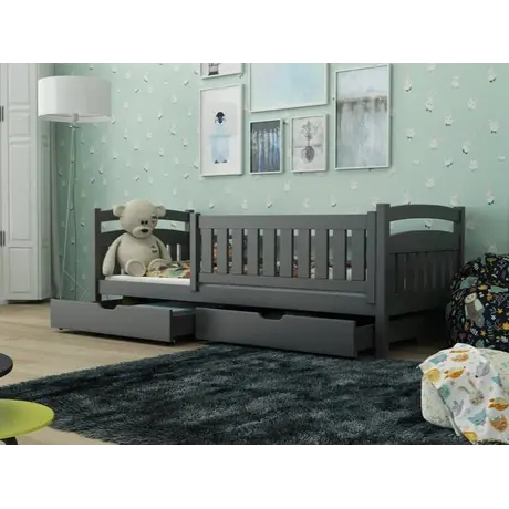 Buy Wooden Bed Terry with Storage Graphite, Colour: Graphite, Mattresses: Foam Mattresses, 6 from Furnituretta