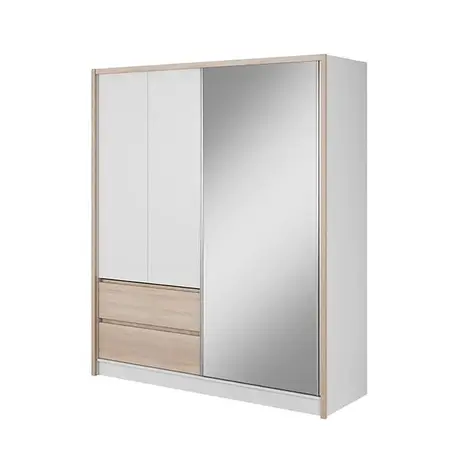 Buy Sara Sliding Door Wardrobe Oak Sonoma 184cm, Colour: Oak Sonoma, Item Width: 180 from Furnituretta