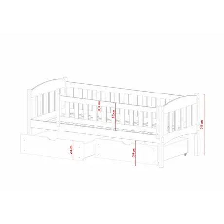 Buy Wooden Single Bed Gucio with Storage Graphite, Colour: Graphite, Mattresses: Foam Mattresses, 7 from Furnituretta