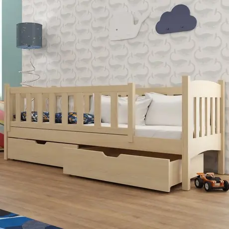 Buy Wooden Single Bed Gucio with Storage Pine, Colour: Pine, Mattresses: Without Mattresses, 5 from Furnituretta