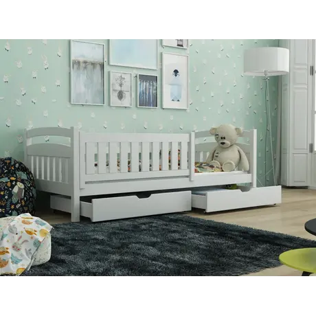 Buy Wooden Bed Terry with Storage White Matt, Colour: White Matt, Mattresses: Foam Mattresses, 7 from Furnituretta