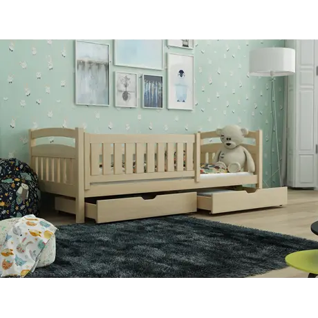 Buy Wooden Bed Terry with Storage Pine, Colour: Pine, Mattresses: Foam/Bonnell Mattresses from Furnituretta