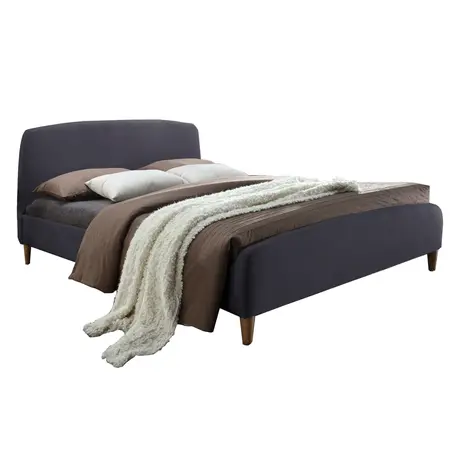 Buy Elegant Geneva Dark Grey Fabric Double Bed - Perfect for Any Room, Colour: Dark Grey, Size: 4ft 6/Double, Item Width: 148 from Furnituretta