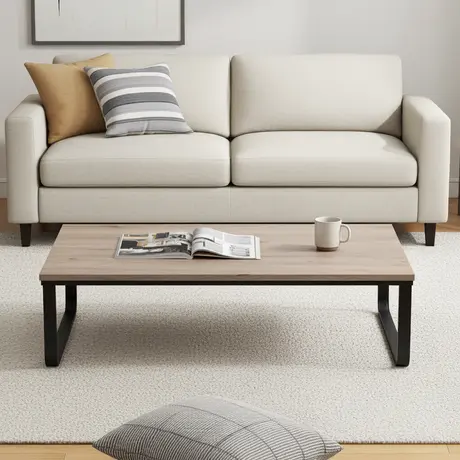 Buy Felix Coffee Table – Natural Wood Effect & Black Metal Legs, 3 from Furnituretta