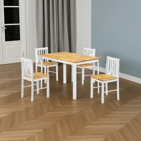 Buy Sheldon Dining Table – Natural Oak & White (110 cm), 3 from Furnituretta