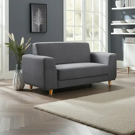 Buy Fida 2 Seater Sofa – Dark Grey Linen Fabric, 3 from Furnituretta