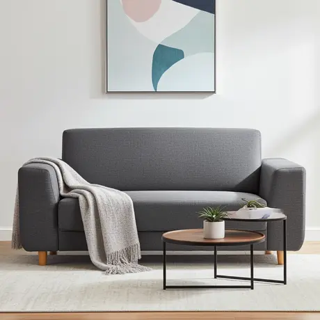 Buy Fida 2 Seater Sofa – Dark Grey Linen Fabric, 4 from Furnituretta