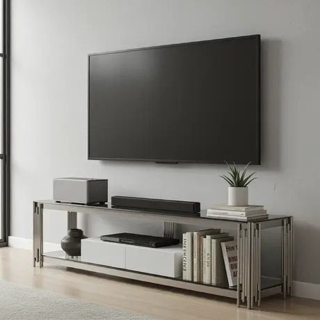 Buy Fulvia TV Unit – Clear Glass Top & White High Gloss Drawer, 2 from Furnituretta