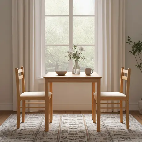 Buy Dinnite Dining Table – Natural Finish (2-Seater), 3 from Furnituretta