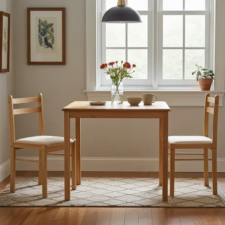 Buy Dinnite Dining Table – Natural Finish (2-Seater), 4 from Furnituretta