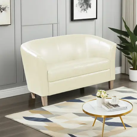 Buy Claridon 2 Seater Sofa – Cream PU Leather, 4 from Furnituretta