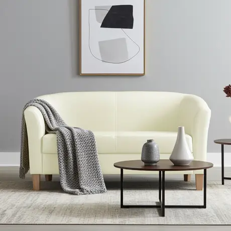 Buy Claridon 2 Seater Sofa – Cream PU Leather, 3 from Furnituretta
