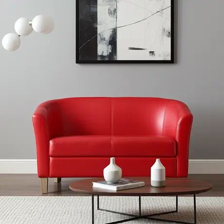 Buy Claridon 2 Seater Sofa – Red PU Leather from Furnituretta