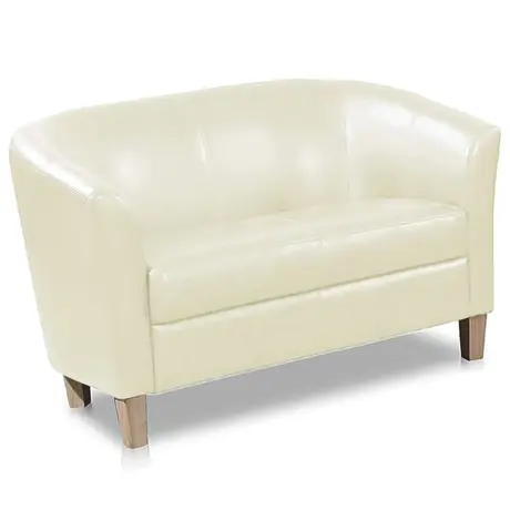 Buy Claridon 2 Seater Sofa – Cream PU Leather, 2 from Furnituretta