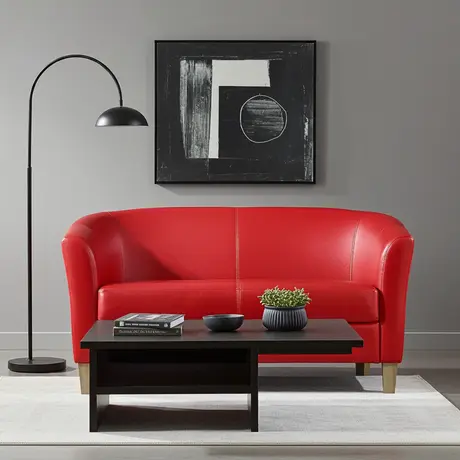 Buy Claridon 2 Seater Sofa – Red PU Leather, 3 from Furnituretta