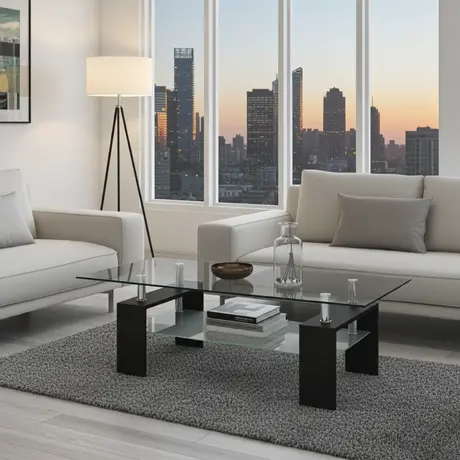 Buy Telford Coffee Table – High Gloss Black, Colour: Black, 5 from Furnituretta