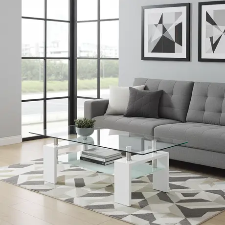 Buy Telford Coffee Table – High Gloss White, Colour: White from Furnituretta