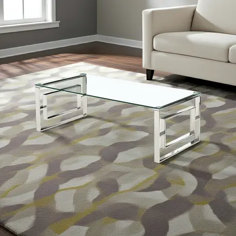 Buy Memphis Coffee Table – Silver Frame with Clear Glass, 4 from Furnituretta