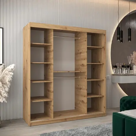 Buy Verona 02 Sliding Door Wardrobe Oak Artisan 180cm, Colour: Oak Artisan, Item Width: 180, 5 from Furnituretta