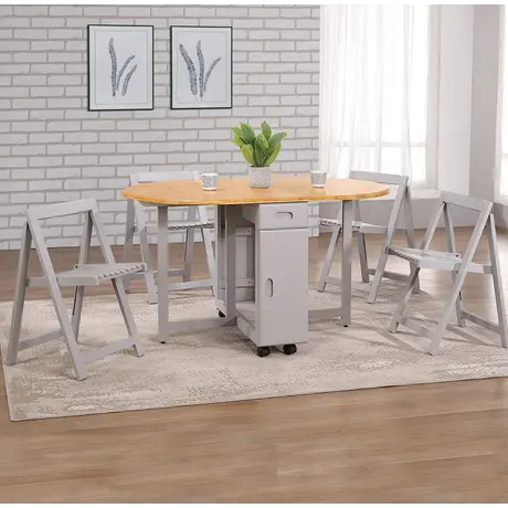 Buy Butterfly Dining Set with 4 Chairs Oak & Grey from Furnituretta