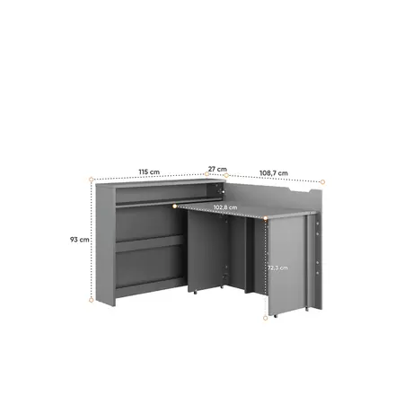 Buy Work Concept Slim Convertible Hidden Desk White Gloss 90cm, Colour: White Gloss, Side: Left, Item Width: 90, 7 from Furnituretta