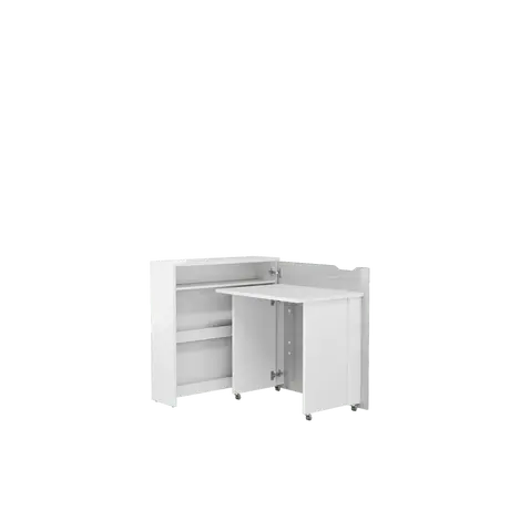 Buy Work Concept Slim Convertible Hidden Desk White Gloss 90cm, Colour: White Gloss, Side: Right, Item Width: 90 from Furnituretta