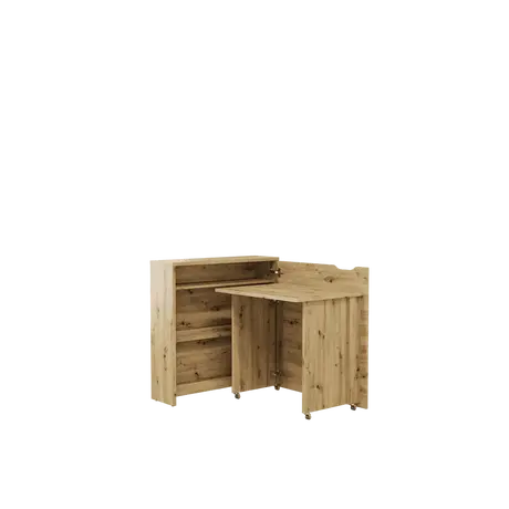 Buy Work Concept Slim Convertible Hidden Desk Oak Artisan 90cm, Colour: Oak Artisan, Side: Right, Item Width: 90 from Furnituretta
