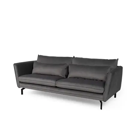 Buy Elford 3-Seater Fabric Sofa Grey, Colour: Grey from Furnituretta