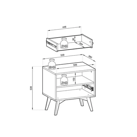 Buy Forest Bedside Table Beige 54cm, Colour: Beige, Item Width: 54, 8 from Furnituretta