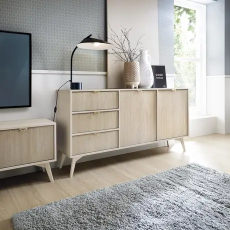 Buy Forest Large Sideboard Cabinet Beige 158cm, Colour: Beige, Item Width: 158, 4 from Furnituretta