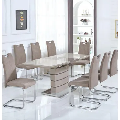 Buy Knightsbridge Fabric Chairs Chrome & Taupe (2s), 2 from Furnituretta