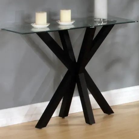 Buy Langley Gloss Console Table Black, Colour: Black from Furnituretta