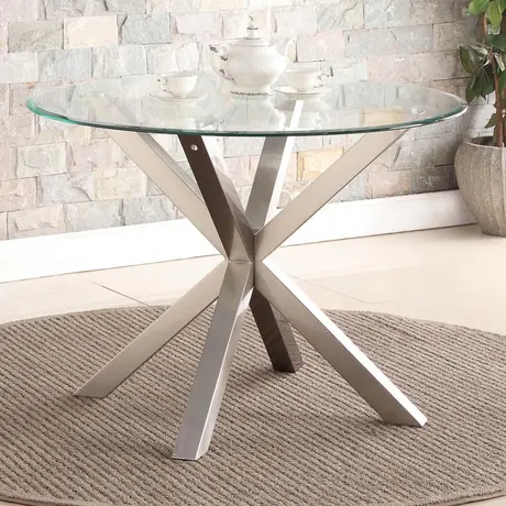 Buy Nelson Dining Table with Brushed Stainless Steel from Furnituretta