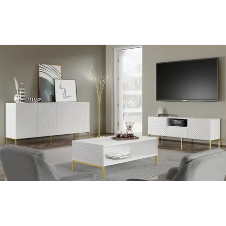 Buy Surf TV Cabinet White 150cm, Colour: White, Item Width: 150, 6 from Furnituretta