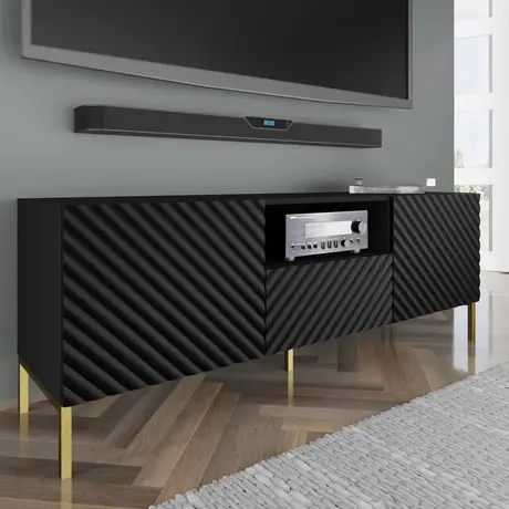 Buy Surf TV Cabinet Black 150cm, Colour: Black, Item Width: 150, 4 from Furnituretta