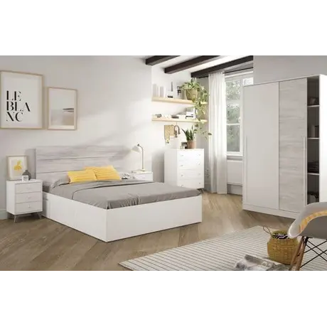 Buy Crawley Small Narrow Sliding 2 Door Wardrobe Artic White and White Oak Effect 120cm Wide, 3 from Furnituretta