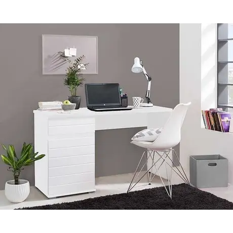 Buy Gretna Computer Desk with Drawers White Gloss, 4 from Furnituretta