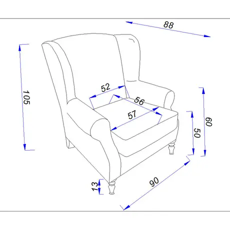 Buy Holmes 1 Seater Fabric Sofa, 4 from Furnituretta