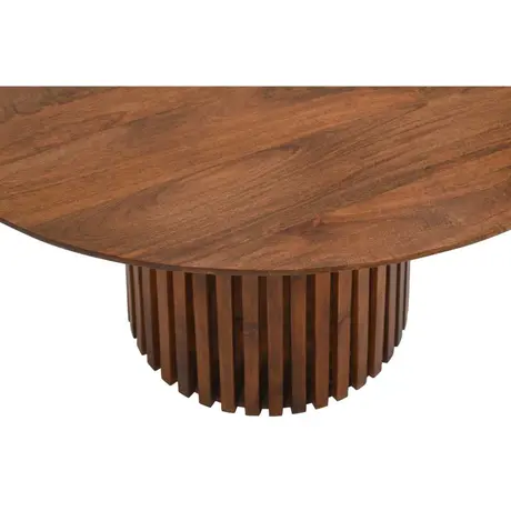 Buy Slatted Mango Wood Round Dining Table, 3 from Furnituretta