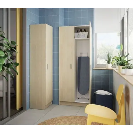 Buy Multi Tall 2 Door Shoe Storage Utility Cupboard Oak Effect, Colour: Oak, 5 from Furnituretta