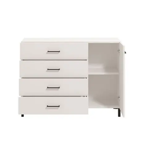 Buy Royston 1 Door 4 Drawer Sideboard Storage Unit White, Colour: White, 4 from Furnituretta