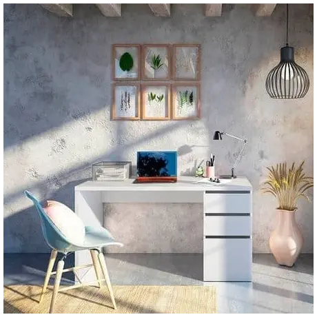 Buy Soham Office Computer Desk with Cupboard and Drawers Artic White, 2 from Furnituretta