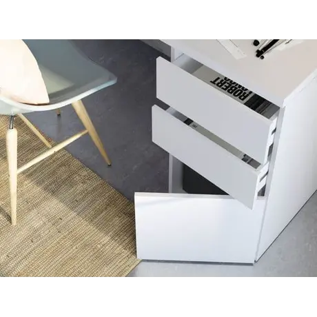Buy Soham Office Computer Desk with Cupboard and Drawers Artic White, 3 from Furnituretta